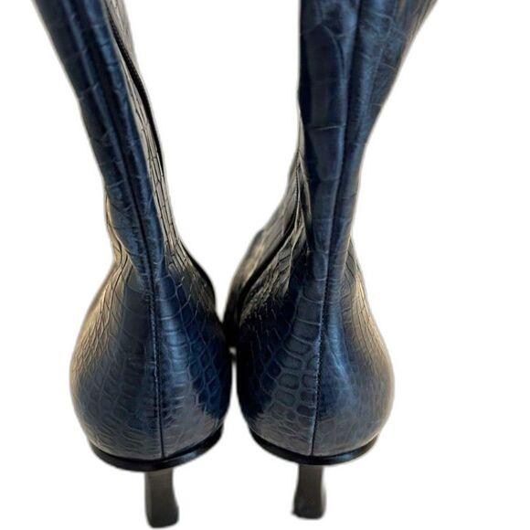 Antonio Melani Blue Croc Leather Boots - Size 7.5 - Picture 4 of 5